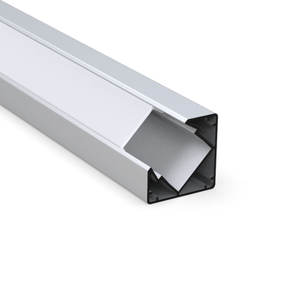 Canal LED de esquina lechosa, tira de LED de montaje en esquina de aluminio de 18 mm x 18 mm