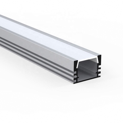 Color plata anodizado canal de la luz de tira del aluminio LED que empotraba la pintura
