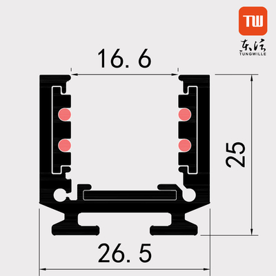 Carril ahuecado magnético de la luz de la pista alrededor de 48V 16m m para la luz linear