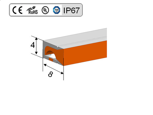 Material impermeable de neón del PWB del silicio del OEM RGB LED Flex Light IP67