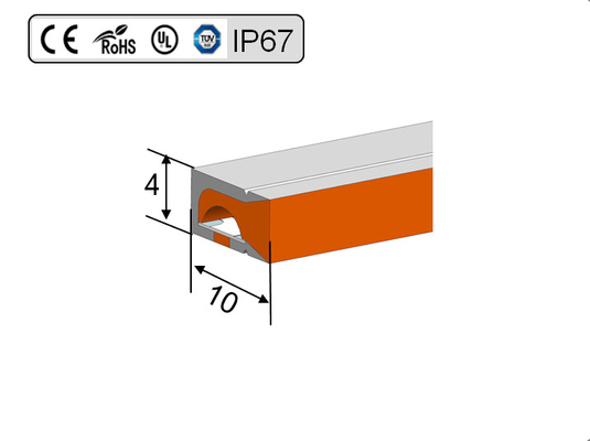 prenda impermeable ligera de neón IP67 de la cuerda DC12V RGB del silicón LED de 6m m 8m m
