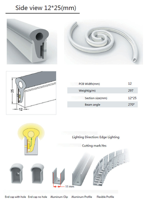 Tubo de silicona de goma flexible para tiras de LED montado en la pared para iluminación del hogar