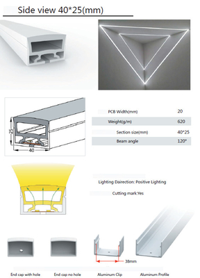 Tubo de goma del silicón del LED, perfil al aire libre 40×25m m del LED para la iluminación