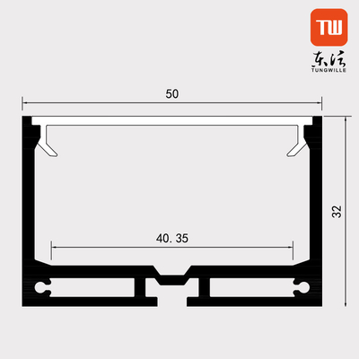 Perfil de aluminio ahuecado protuberancia de la aleación LED para la barra de luz linear de tiras