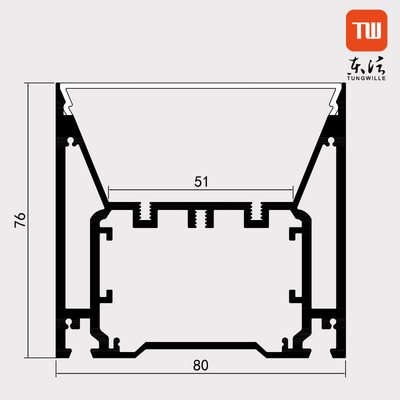 Perfil de aluminio blanco de plata 80m m x 76m m de las luces de tira del LED para el guardarropa