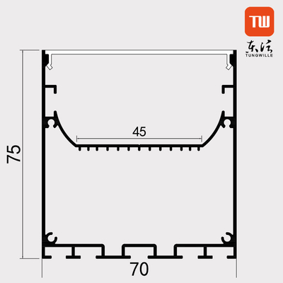 el canal suspendido 70×75m m del perfil del LED anodizó el material de la aleación de aluminio 6063