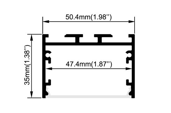 Perfil de aluminio de iluminación LED de extrusión para oficina de armario