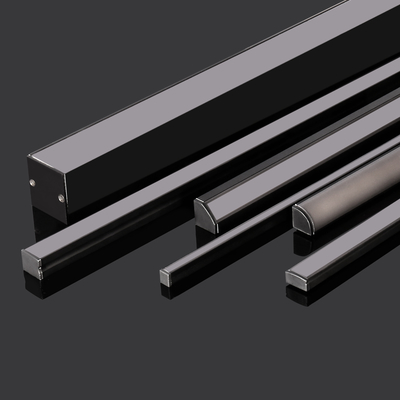 Perfil negro fino de la tira del LED, canal de aluminio del cine LED con el OEM de la cubierta