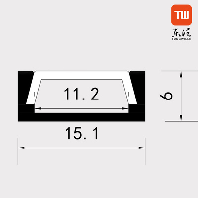6063 certificación de aluminio del CE ROHS del perfil del canal de las luces de tira del LED