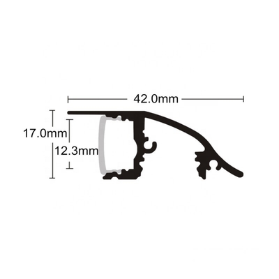 ODM negro de aluminio sacado del OEM del montaje superficial del canal de luz de tira del LED