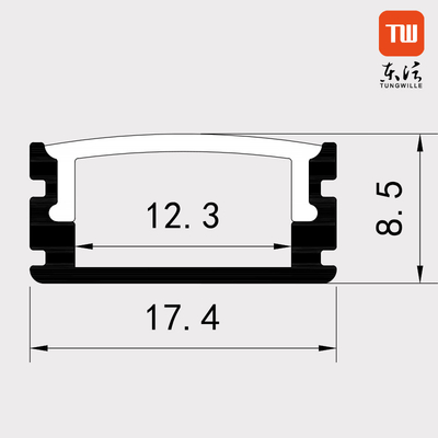 El perfil montado superficial blanco del LED, U forma el canal de aluminio 17.4m m x 8.5m m del LED