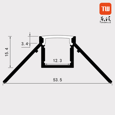 Perfil de la placa de yeso de la mampostería seca Trimless LED para el material de la aleación de aluminio de la tira del LED