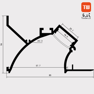 Perfil integrado de la placa de yeso LED, canal de la tira de la mampostería LED para el techo de la pared