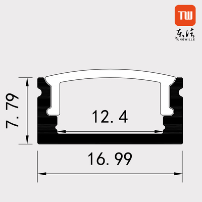 Material montado superficie negra de la aleación de aluminio del perfil del LED de la forma de U para la tira del LED