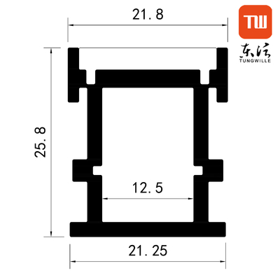 Perfil llevado de aluminio montado superficial helado difusor de la PC para las luces de tira llevadas