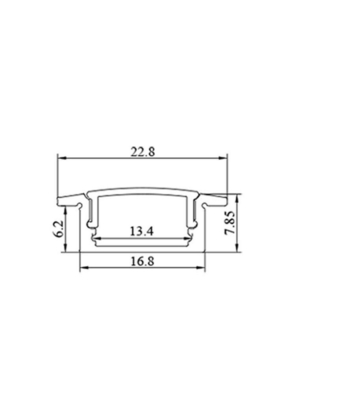 Perfil de aluminio en forma de U anodizado lechoso para luz de cocina empotrada