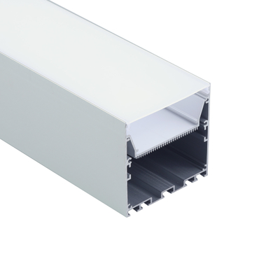 Perfil LED suspendido de aluminio 79 * 77 mm Carcasa del disipador de calor Plata