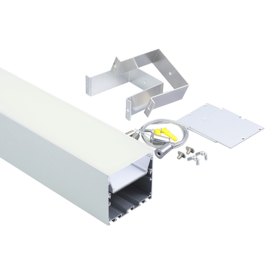 Perfil LED suspendido de aluminio 79 * 77 mm Carcasa del disipador de calor Plata