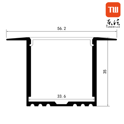 Perfil de extrusión LED suspendido de canal de aluminio de tira LED en forma de U 6063