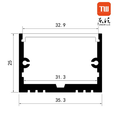 Canal de montaje de aluminio de perfil LED de montaje en superficie extruido T8