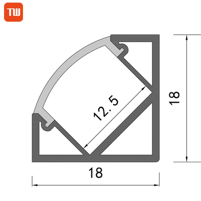 La esquina de la luz del gabinete de la forma de V/de la luz de tira llevó el aluminio 18X18m m del perfil