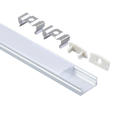 U forma el perfil de aluminio blanco negro de plata del canal LED de la protuberancia para la luz de tira