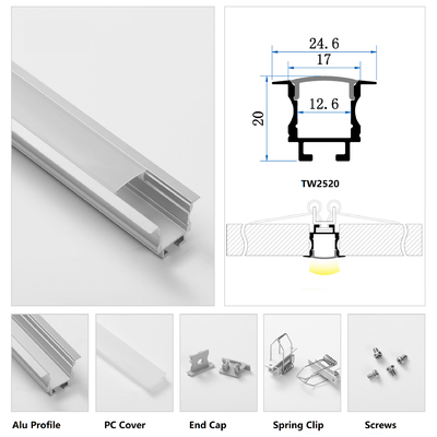 Iluminación ahuecada de vivienda de aluminio de la luz de pared techo de la oficina del perfil del LED