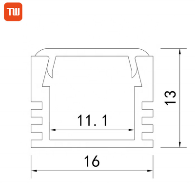 Perfil llevado ahuecado de aluminio interior de la tira para la iluminación de tira llevada linear