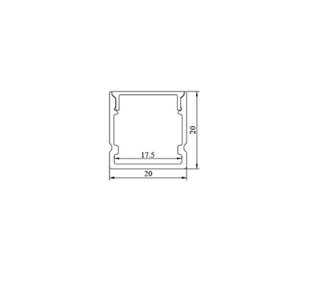 la forma de la anchura U de 20m m llevó la luz de aluminio del guardarropa de la cocina de la cubierta de la PC del perfil