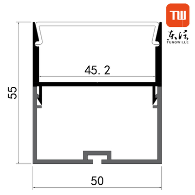 El canal de aluminio sacado tira del perfil del LED, suspendió el perfil de aluminio del LED
