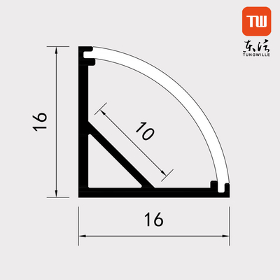El perfil de la esquina LED de la aleación de aluminio 6063 anodizó para la barra ligera del LED