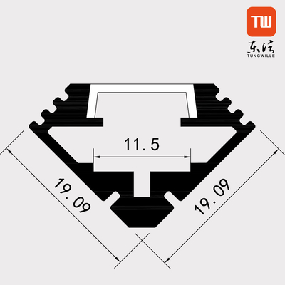 Material de aluminio negro blanco de plata ahuecado anodizado del perfil de la esquina LED