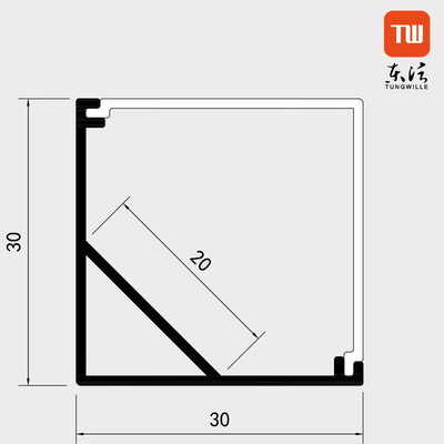 Canal de la esquina de la tira del OEM LED, canal de aluminio del grado de forma de V LED de la protuberancia 45