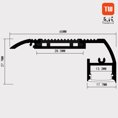 material de la aleación de aluminio 6063 T5 del color negro del perfil de la placa de yeso LED del 1m los 2m