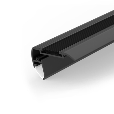 material de la aleación de aluminio 6063 T5 del color negro del perfil de la placa de yeso LED del 1m los 2m
