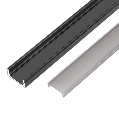 Material montado superficie negra de la aleación de aluminio del perfil del LED de la forma de U para la tira del LED