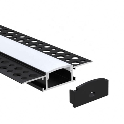 Enyese el canal de aluminio del negro LED del techo, material de la aleación 6063 del perfil del yeso