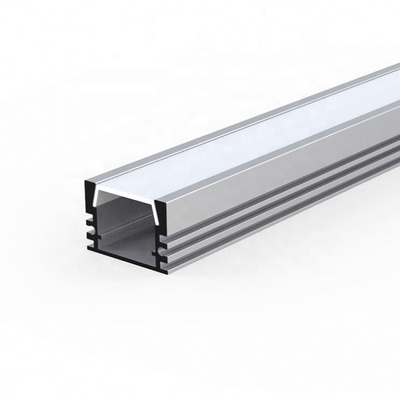 Color plata anodizado canal de la luz de tira del aluminio LED que empotraba la pintura