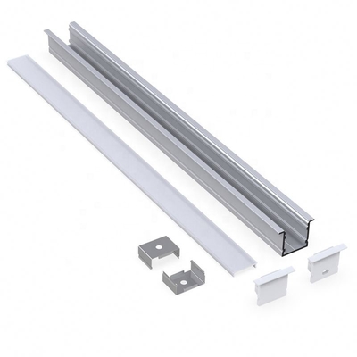 Protuberancia de aluminio ahuecada forma de V para el color blanco de plata del negro de la tira del LED