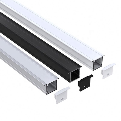 Protuberancia de aluminio ahuecada forma de V para el color blanco de plata del negro de la tira del LED