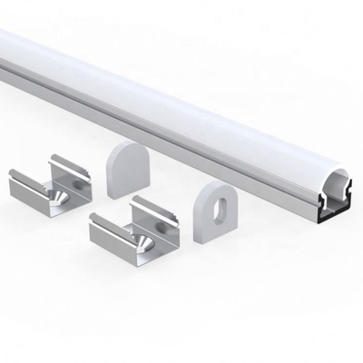 Material de aluminio de perfil LED montado en superficie de cubierta de PC Longitud de 1M 2M 3M