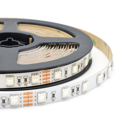 Sistema flexible RGB DC 24V 12V 60 LED de la luz de tira del LED 5050 para el edificio