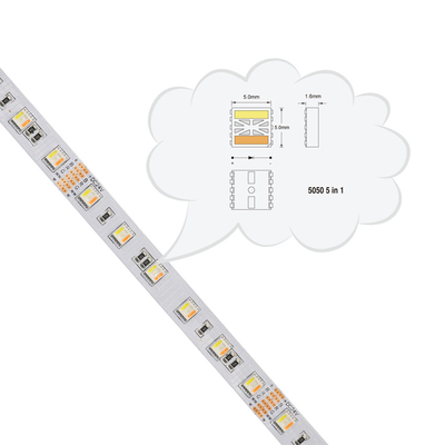 DC 24V 12V 5050 SMD LED pela 5 In1 ajustables flexibles RGBWW RGB CCT