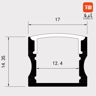 6063 certificado de aluminio montado superficial del perfil ROHS de la aleación LED