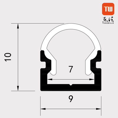 Material de aluminio de perfil LED montado en superficie de cubierta de PC Longitud de 1M 2M 3M