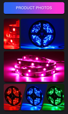 Luces de tira elegantes flexibles del LED, tira IP65 de los 5m 5050 RGB LED impermeable