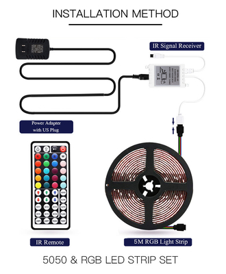 tira de 12V 10m 5050 RGB LED, tira accionada por control remoto del Smart Home LED