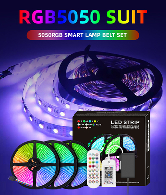 luces de tira del metro LED de 12V 5050 RGB 10 con el mando temporizado remoto IP20