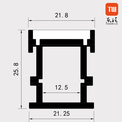 La tira al aire libre del LED ahuecó el perfil, canal de aluminio ahuecado los 22×26Mm